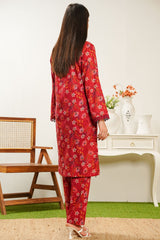 Aizal Stitched 2 Piece Co Ords Prints Collection'2025-A-C-663-RED
