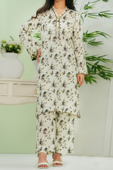 Aizal Stitched 2 Piece Co Ords Prints 2 Collection'2025-AC2-678-Off White