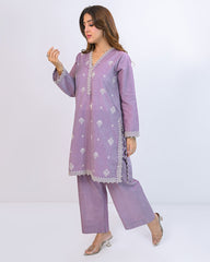 Miorah By Ayla Studio Stitched Solid Embroidered Co-ord - Tamana