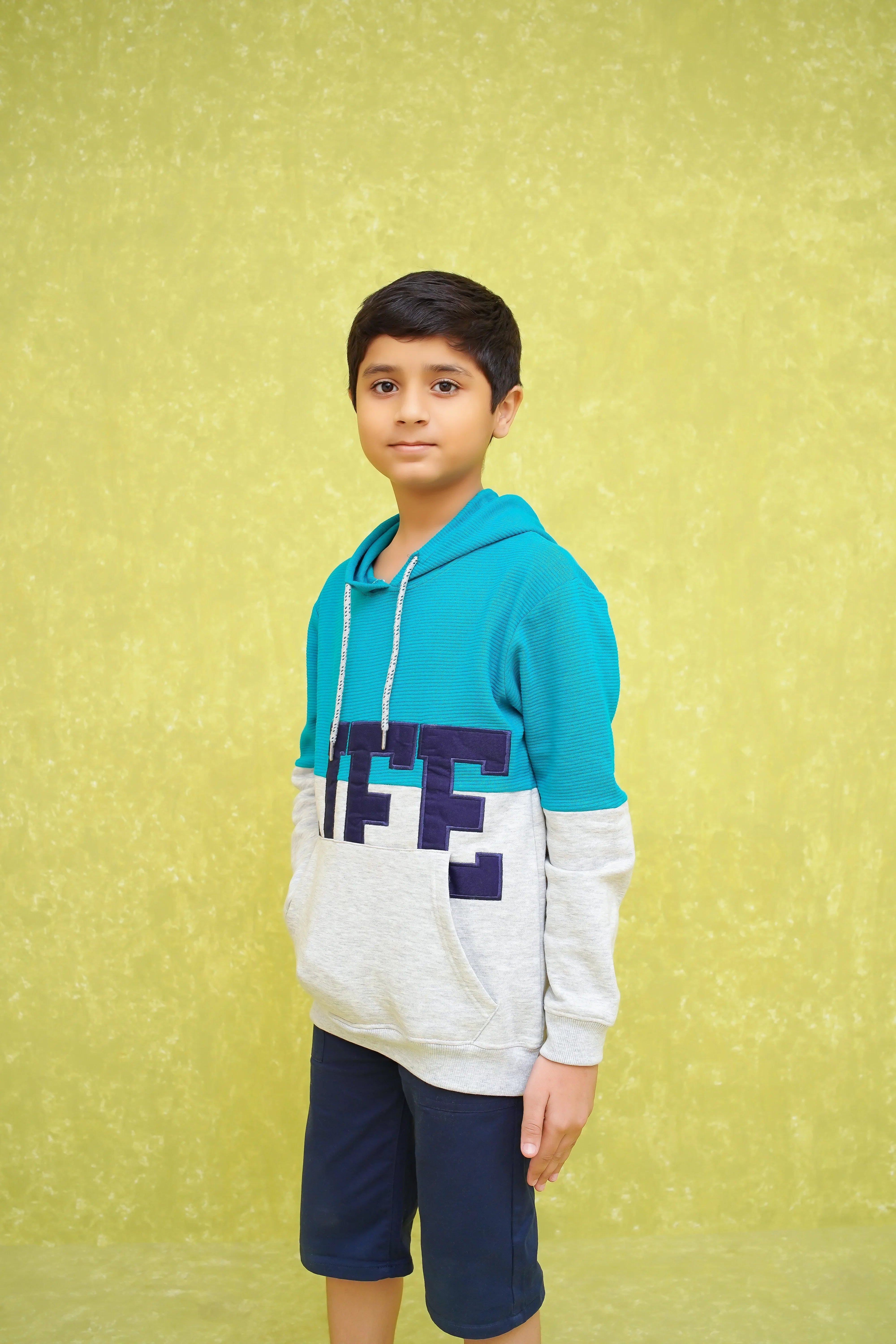 Fleece Printed Hoodie - Wear Ochre