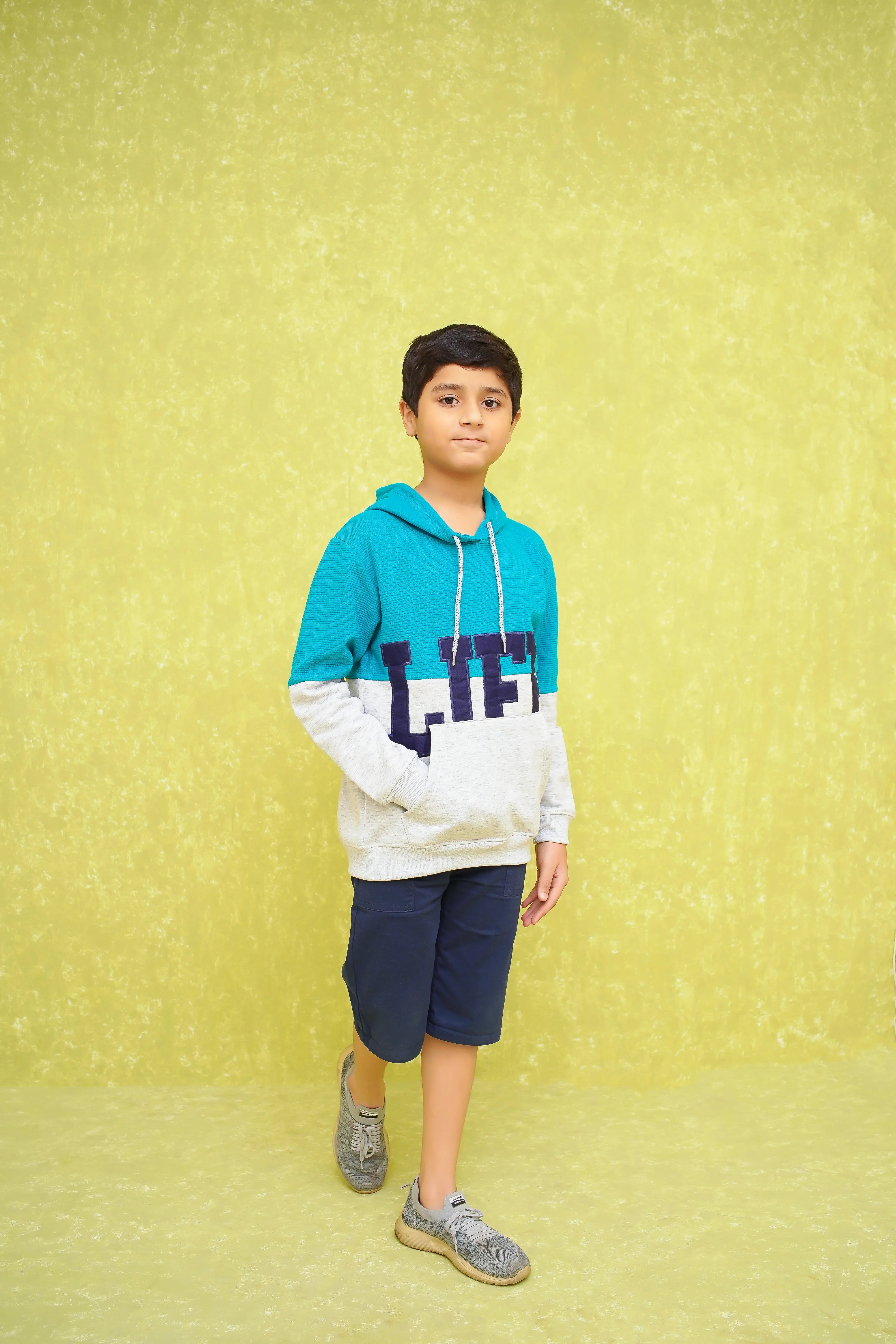 Fleece Printed Hoodie - Wear Ochre