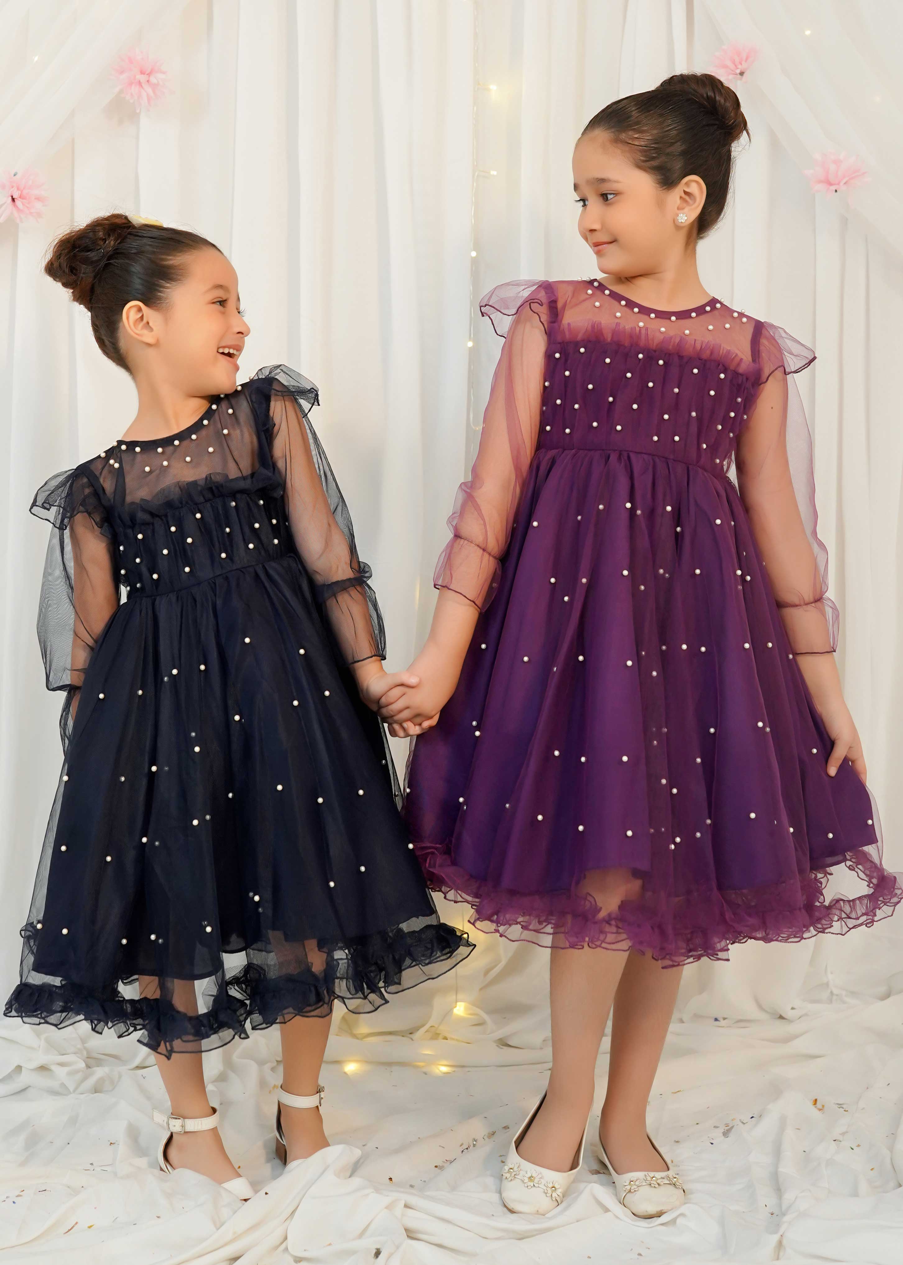 Fairy Bloom by Modest Stitched kids Formals Frock Collection'2025-Sapphire