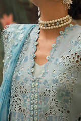 The Painted Garden By Afrozeh Unstitched 3 Piece Emb Lawn Suit-AEF-05-Serene Sapphire