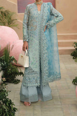 The Painted Garden By Afrozeh Unstitched 3 Piece Emb Lawn Suit-AEF-05-Serene Sapphire