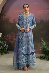 The Painted Garden By Afrozeh Unstitched 3 Piece Emb Lawn Suit-AEF-07-Indigo ink