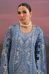 The Painted Garden By Afrozeh Unstitched 3 Piece Emb Lawn Suit-AEF-07-Indigo ink