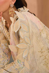 The Painted Garden By Afrozeh Unstitched 3 Piece Emb Lawn Suit-AEF-08-Sweet Saffron