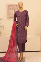 Asasa By HZ Unstitched 3 Piece Printed & Emb Lawn Vol-02 Suit-AEL-52