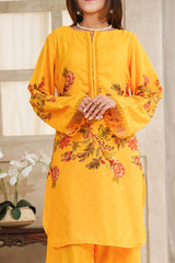 Hazel By Aizal Stitched Co Ords Slub Linen Winter Collection'2025-AH-10-Yellow