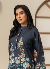Daily Chic - Ahlam By Safa Textile Stitched 1 Piece Summer Shirt-Royal Blue Elegant Tunic