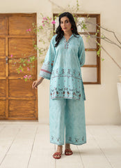 Daily Chic - Ahlam By Safa Textile Stitched 1 Piece Summer Shirt-Ice Blue Luxury