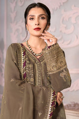 The Ayeza Edit Makhmal by Asim Jofa Unstitched 3 Piece Royal Velvet Suit-AJAM-03