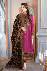 The Ayeza Edit Makhmal by Asim Jofa Unstitched 3 Piece Royal Velvet Suit-AJAM-04