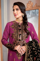 The Ayeza Edit Makhmal by Asim Jofa Unstitched 3 Piece Royal Velvet Suit-AJAM-04