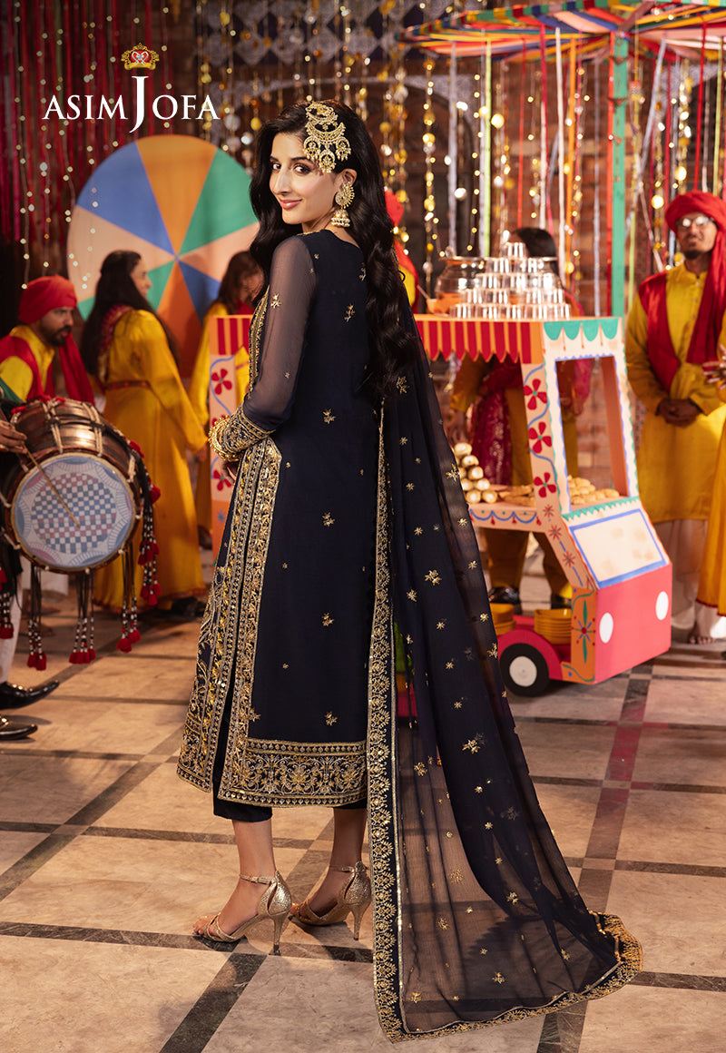 Asim Jofa Chamak Damak Pret Ajcdb-11 Embroidered Chiffon Stitched 3 Pcs