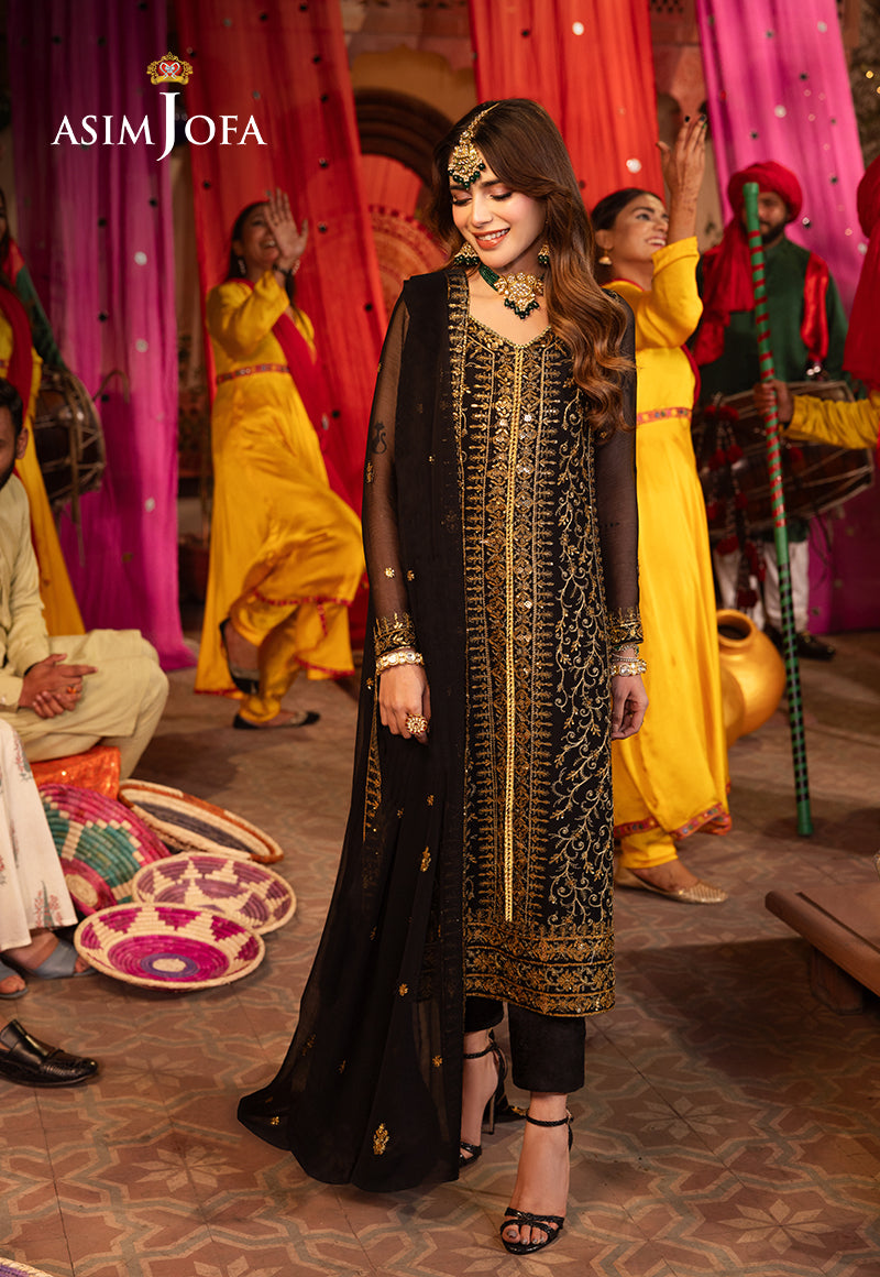 Asim Jofa Chamak Damak Pret Ajcdb-19 Embroidered Chiffon Stitched 3 Pcs