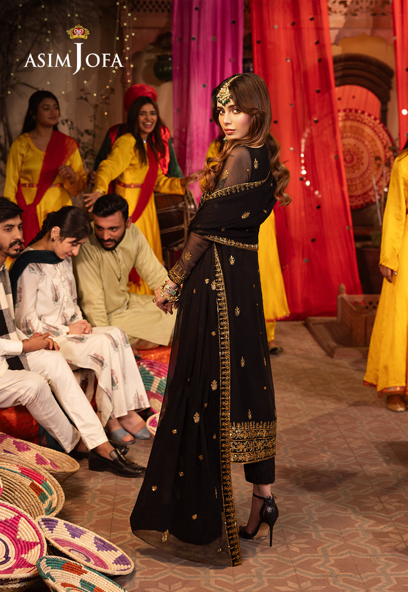 Asim Jofa Chamak Damak Pret Ajcdb-19 Embroidered Chiffon Stitched 3 Pcs