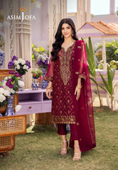 Asim Jofa Dhanak Rang PretAjcfb -01 Embroidered Chiffon Stitched 3 Pcs
