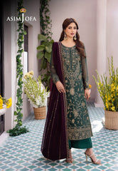 Asim Jofa Dhanak Rang Pret Ajcfb-10 Embroidered Chiffon Stitched 3 Pcs
