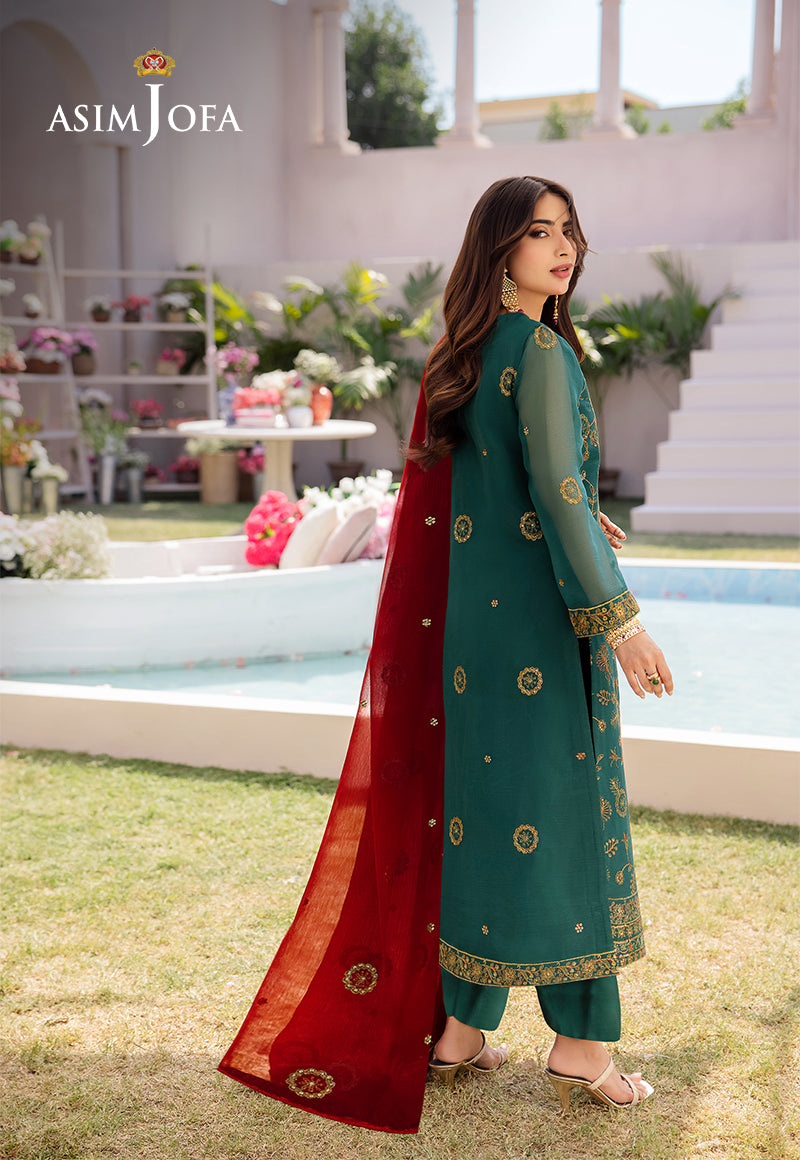 Asim Jofa Dhanak Rang PretAjcfb-11 Embroidered Chiffon Stitched 3 Pcs
