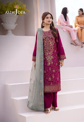 Asim Jofa Dhanak Rang PretAjcfb-12 Embroidered Boski Silk Stitched 3 Pcs