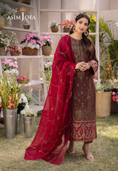 Asim Jofa Dhanak Rang PretAjcfb-27 Embroidered Boski Silk Stitched 3 Pcs