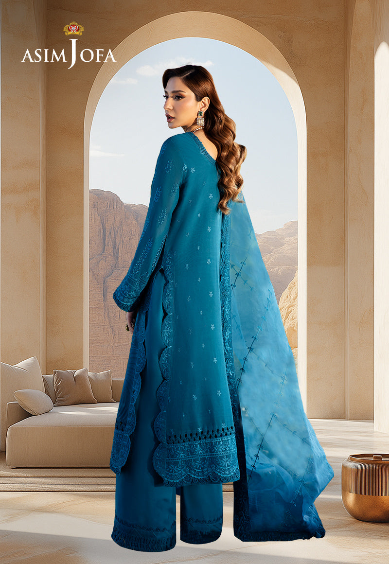 Asim Jofa Luxury Lawn Ajellb-17 Emb Stitched 3 Pcs