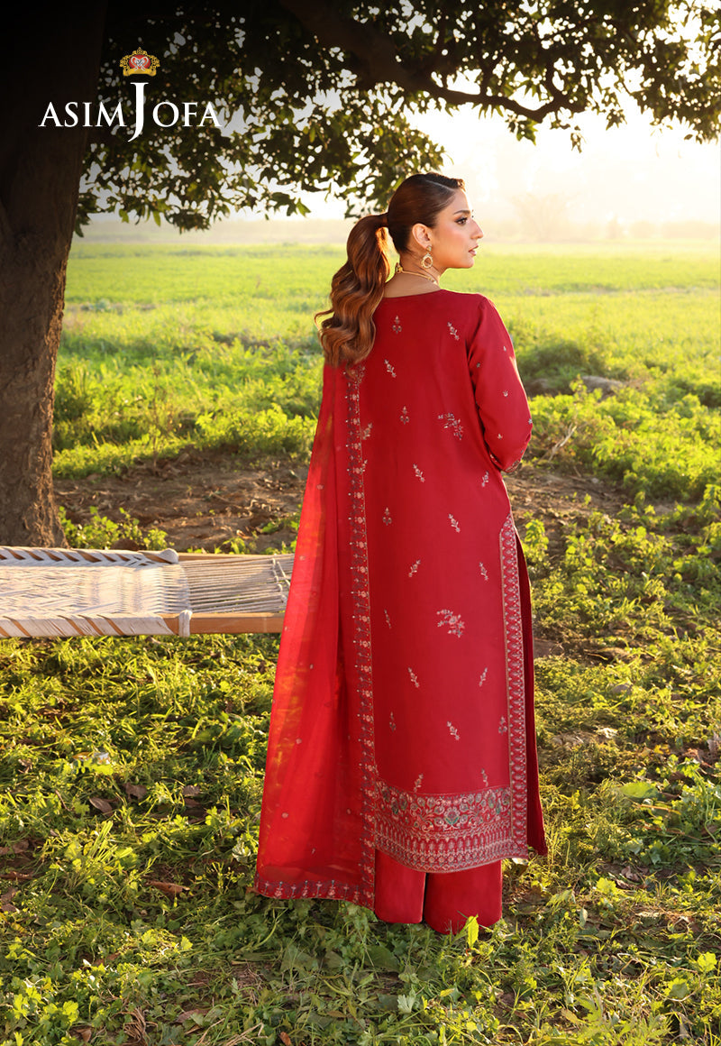 Asim Jofa Luxury Stitched Lawn Ajellb-06 Emb 3 Pcs