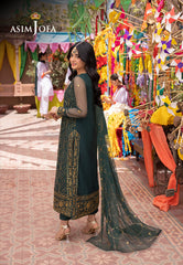 Asim Jofa Pyaar Diyan Gallan Pret Ajemb-16 Embroidered Net Stitched 3 Pcs