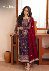 Asim Jofa Designers Limited Edition Ajhed-01 Embroidered Chiffon Stitched 3 Pcs