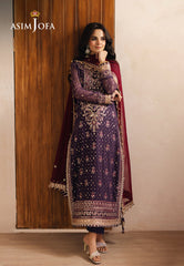Asim Jofa Designers Limited Edition Ajhed-01 Embroidered Chiffon Stitched 3 Pcs