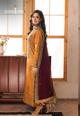 Asim Jofa Designers Limited Edition Ajhed-07 Embroidered Jumbo Silk Stitched 3 Pcs