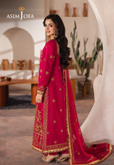 Asim Jofa Designers Limited Edition Ajhed-08 Embroidered Jumbo Silk Stitched 3 Pcs