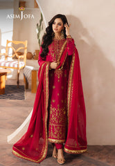 Asim Jofa Designers Limited Edition Ajhed-08 Embroidered Jumbo Silk Stitched 3 Pcs
