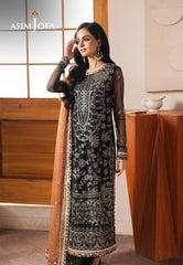 Asim Jofa Designers Limited Edition Ajhed-05 Embroidered Net Stitched 3 Pcs