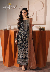 Asim Jofa Heeriye Pret Ajheb-05 Embroidered Net Stitched 3 Pcs