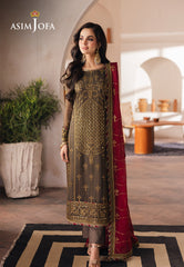Asim Jofa Designers Limited Edition Ajhed-06 Embroidered Chiffon Stitched 3 Pcs