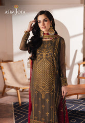 Asim Jofa Designers Limited Edition Ajhed-06 Embroidered Chiffon Stitched 3 Pcs