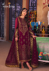 Asim Jofa Chamkeeli Ajkk-18 Embroidered Chiffon 3 Pcs
