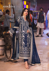 Asim Jofa Chamkeeli Ajkk-25 Embroidered Twisted Silk 3 Pcs