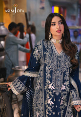 Asim Jofa Chamkeeli Ajkk-25 Embroidered Twisted Silk 3 Pcs