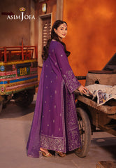 Asim Jofa Chamkeeli Pret Ajkkb-07 Embroidered Twisted Silk Stitched 3 Pcs