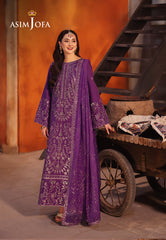 Asim Jofa Chamkeeli Pret Ajkkb-07 Embroidered Twisted Silk Stitched 3 Pcs