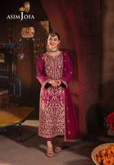 Asim Jofa Chamkeeli Pret Ajkkb-21 Embroidered Twisted Silk Stitched 3 Pcs