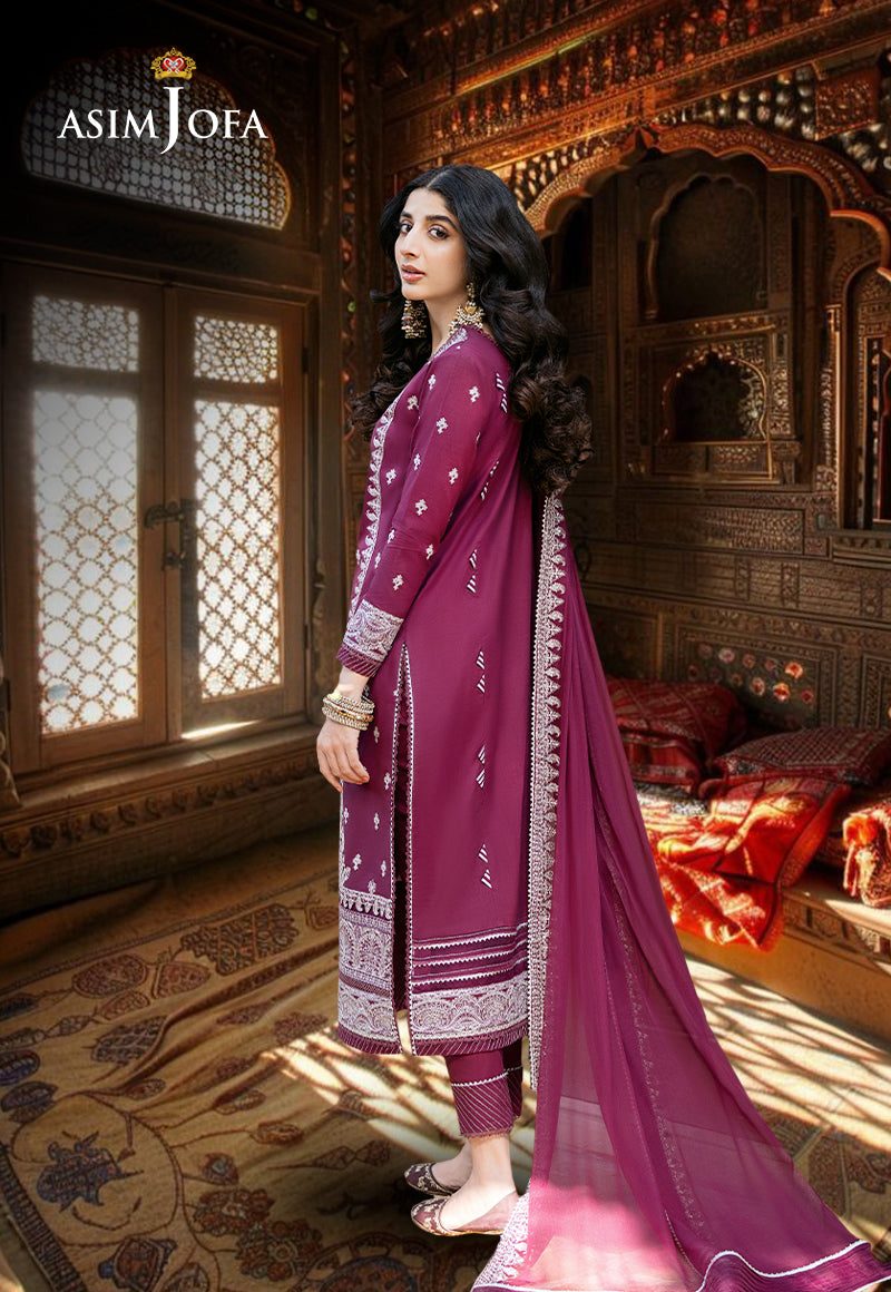 Asim Jofa Eid Festive '23 Ajkm-02 Embroidered Poly Cotton 3 Pcs