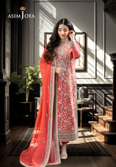 Asim Jofa Eid Festive '23 Ajkm-12 Embroidered Silk 3 Pcs
