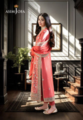 Asim Jofa Eid Festive '23 Ajkm-12 Embroidered Silk 3 Pcs