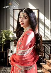 Asim Jofa Eid Festive '23 Ajkm-12 Embroidered Silk 3 Pcs