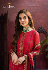 Asim Jofa Eid Festive '23 Ajkm-15 Embroidered Cotton Net Organza 3 Pcs