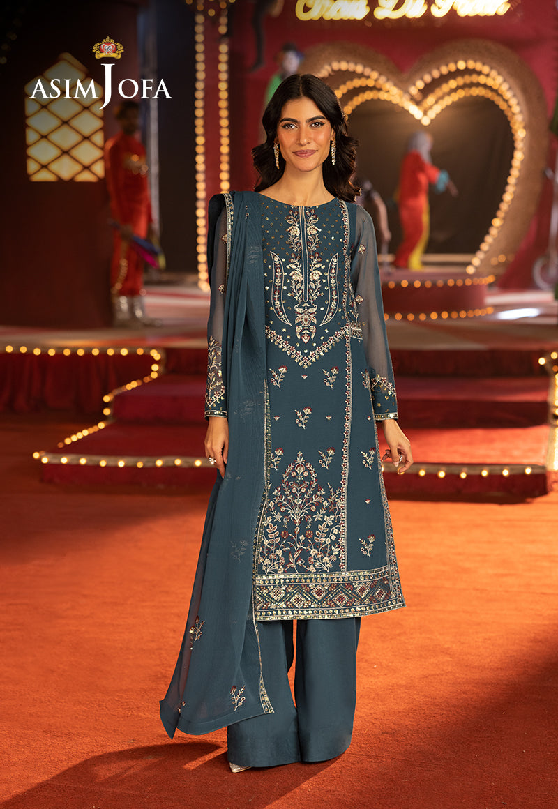 Luxury Festive Rejoice By Asim Jofa Ajlffb-15 Emb Chiffon Stitched 3 Pcs